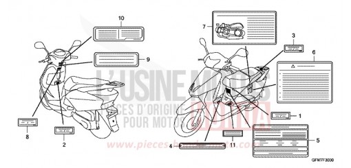 CAUTION LABEL (NHX110WH8) NHX110WH8 de 2008
